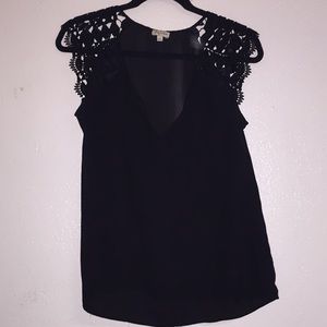 Black lace sleeved blouse